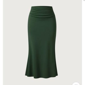 OGL Ruched Side Mermaid Maxi Skirt-Brushed Inside